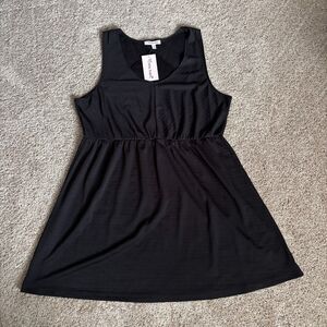 Extra Touch Dress Womens 3X Black Fit & Flare Stretch Sleeveless V-Neck LBD NWT